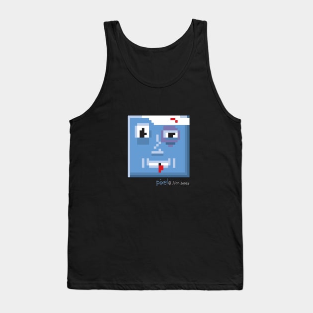 Pixel get's beat up Tank Top by Alan Jones